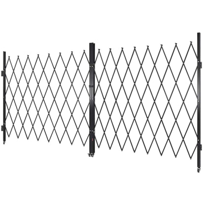 VEVOR Double Folding Security Gate, Lockable Scissor Gate with 360° Swivel Casters, Outdoor Barricade Steel Retractable Gates, for Entry Security, Garage, Warehouse & Pool, 155.12 x 86.81 in (W x H)