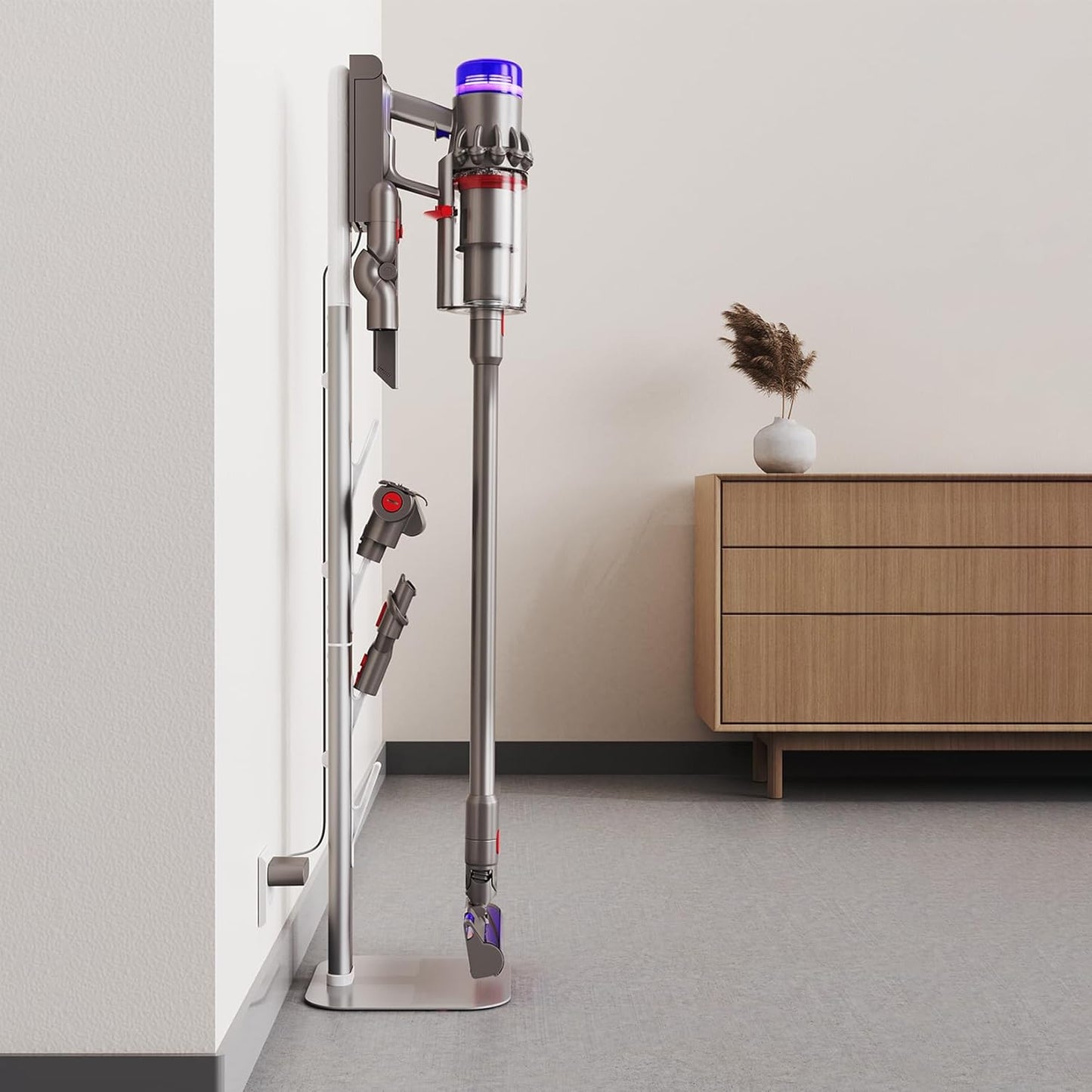 MOOPHY Vacuum Stand Holder Storage Station for Dyson V7 V8 V10 V11 V12 V15, Handheld Cordless Installation Parts