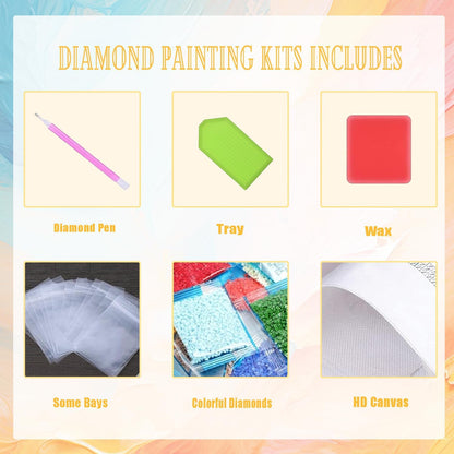 EWJRNSF 6 Pack Diamond Painting Kit Full Drill 5D Diamond Painting by Number Kits for Adults Kids Home Wall Decor 16x20 inch, HDDR Q3171 Q4513-Q4517