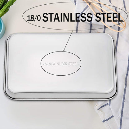 TeamFar Baking Sheet Set - 4 Stainless Steel Cookie Trays, Non-Toxic, Rust-Free, Easy Clean | 16/12.5/10/9.3 Inch