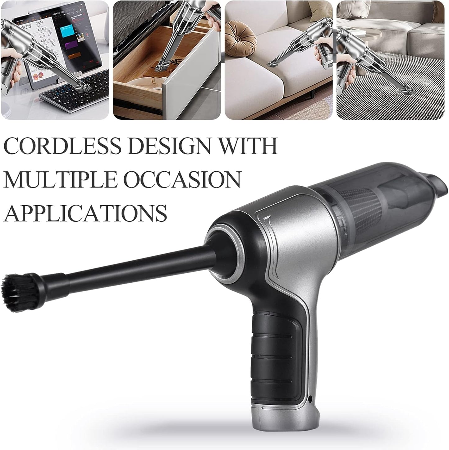 Handheld Car Vacuum Cordless, Mini Vacuum & Air Duster & Hand Pump 3 in 1, Portable Wireless Car Vacuum Cleaner with