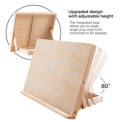 koseibal Art Easel for Painting, Tabletop Wooden Easel Stand，Adjustable Angle Portable Easel for Canvas, Ipad, Book, Artwords Display （2 Pack）