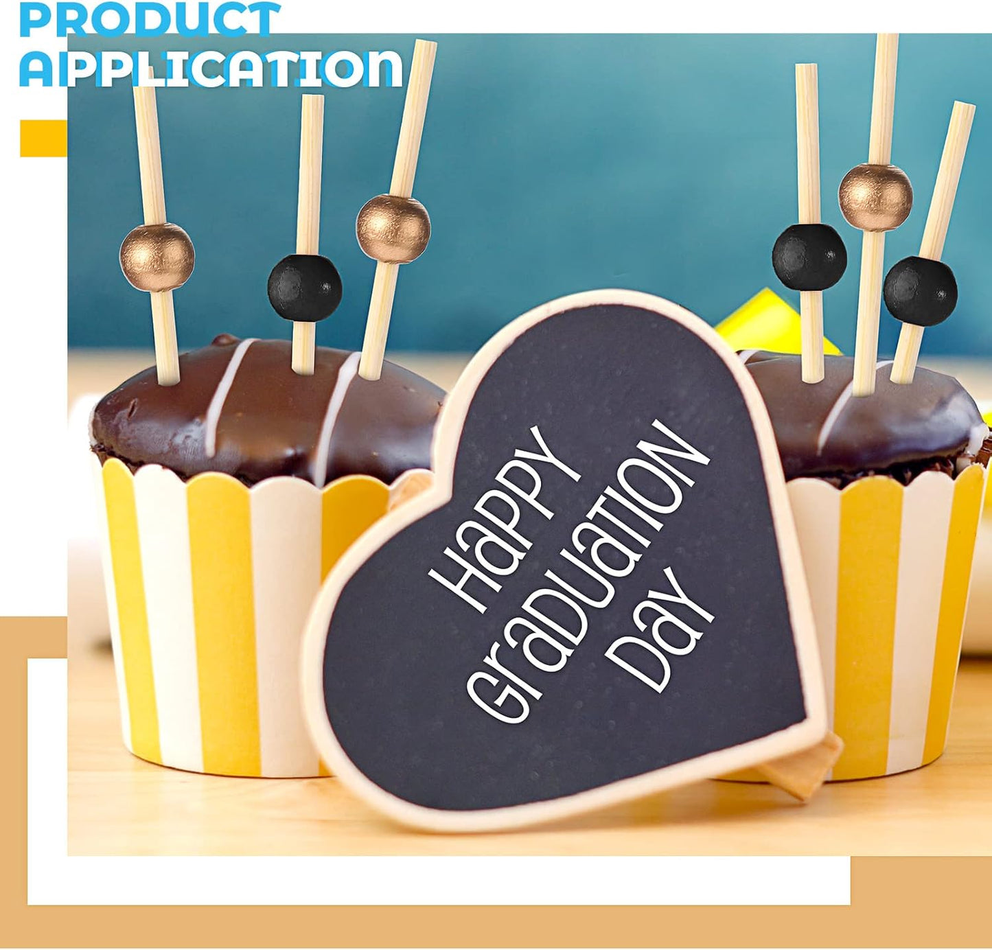 Patelai 120 Pcs Fancy Cocktail Picks, 4.7 Inch Decorative Toothpicks for Appetizers, Drinks, Food, Desserts,