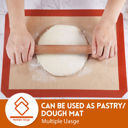 STATINT Non-Stick Silicone Baking Mat, Premium Food Safe - Pack of 2, for Cookie Oven Reusable Mat, 16.5" x 11.6"
