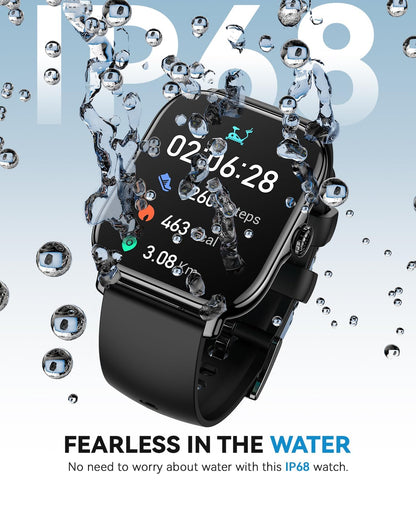 Smart Watch for Women Men- Answer/Make Call, 2025 IP68 Waterproof Fitness Step Tracker Watch with Sleep Monitor/Activity Counter/110+ Sport Mode, Smartwatch for Andriod iPhone iOS Samsung Compatible