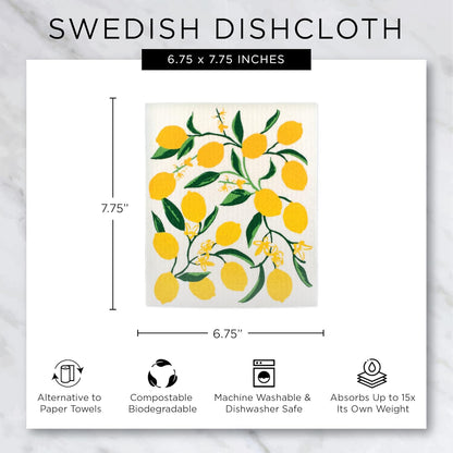 DII Reusable Swedish Dishcloths for Kitchen & Cleaning, Biodegradable, Machine Washable, 7.75 x 6.75, Cats, 3 Piece