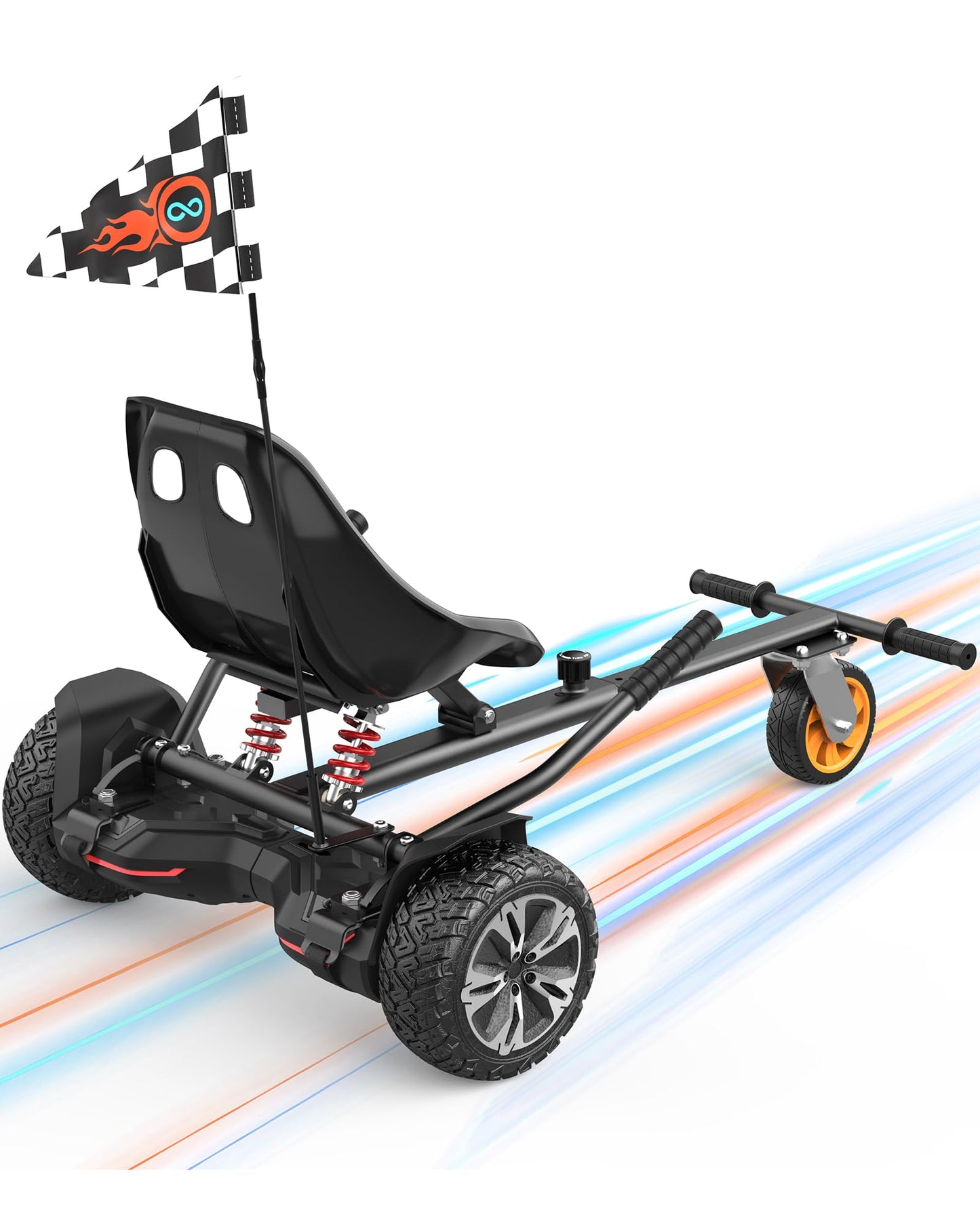 Gyroor K2 Balancing Scooter Go Kart Attachment for Kids & Adults, Adjustable Frame Length Balancing Scooter Seat Attachment for 6.5" 8" 10" Self Balancing Scooter
