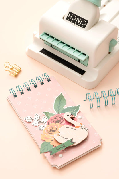 We R Memory Keepers Mini Cinch Bookbinding Machine - Small Craft Tool Compatible with Wire or Spiral Coils - Make Professional Books, Notebooks, Calendars, and Journals