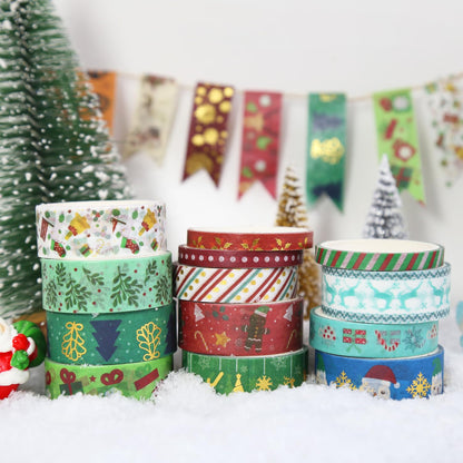 NIKOMIE 60 Rolls Holiday Washi Tape Set,4 Sizes Decorative Masking Tape Christmas Thanksgiving Fall Halloween Winter Washi Tape for Journaling Supplies Scrapbook Journal Bullet