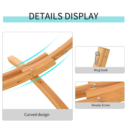 10.6' Wooden Hammock Stand GPicnic Camp Accessories, 264lbs, Natural
