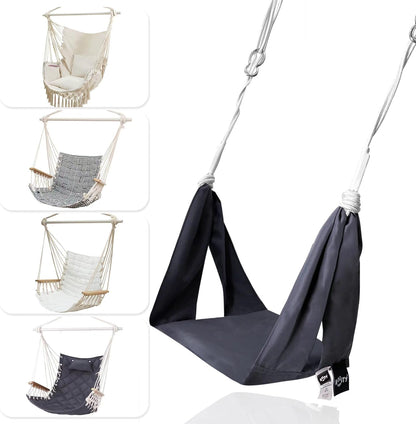 Hammock Universal Chair Footrest - Adjustable Length & One-Size-Fits-Most;Quick-Clip Attachment for Hanging Chairs
