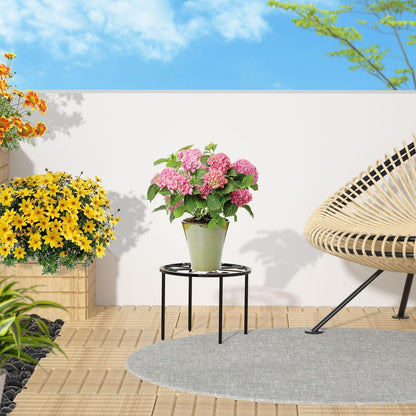 1 PCS-7.9 bussdis Plant Stand IN Flower Pot Stand Plant Rack for Indoor and Outdoor Courtyard Gardens Black