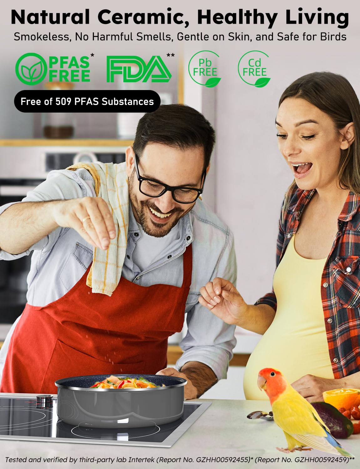 Pro DUXANO Ceramic Pots and Pans Set & 2026 Upgraded Hybrid 3-Ply Stainless Steel Frypan, 2X Non Stick, High Heat Sear, PFAS PTFE PFOA Free Non Toxic Induction Cookware,Removable Handle,Oven Safe,12PC