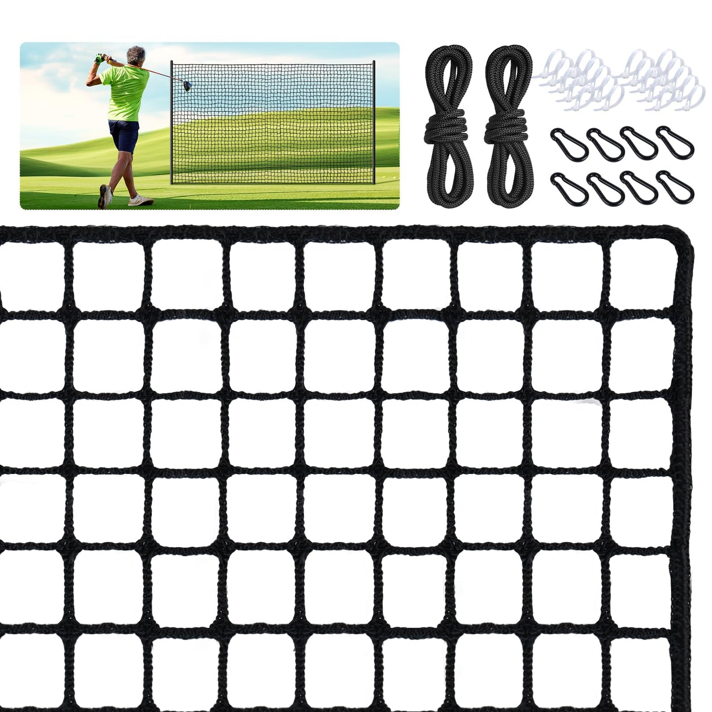 Golf Practice nets for Backyard 20x50ft Driving Real Golf Balls Nylon Netting, Golf Hitting Net for Garage Swing Training, Heavy Duty Sports Netting