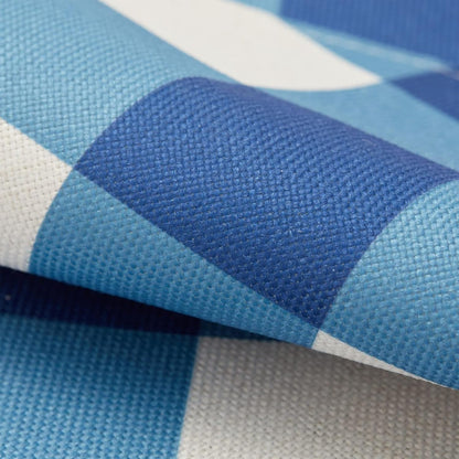 Set of 6 Blue and White Plaid Cloth Placemats, Washable Table Mats with Buffalo Design for Dining Table