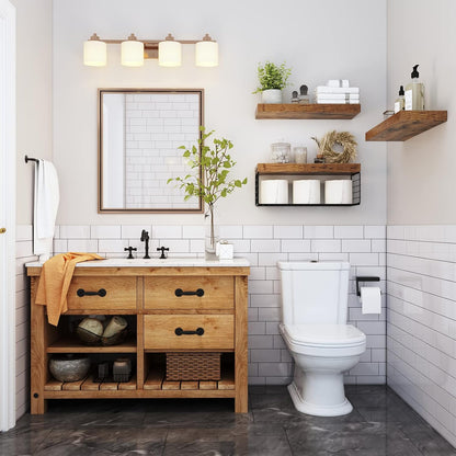 QEEIG Bathroom Shelves - Over Toilet Storage Set of 3 | Stylish Bathroom Decor Bundle