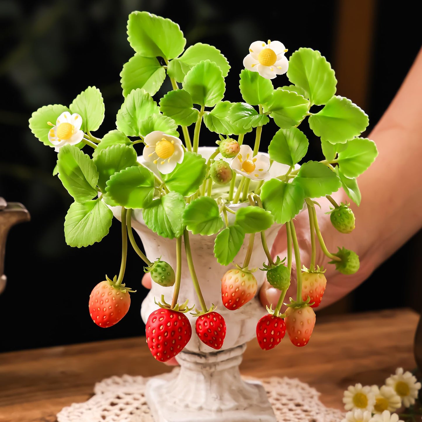 Professional Flower Fondant Mold Set, Reusable Silicone Cake Decorating Tools for Baking & Sugar Craft (Strawberry Fondant)