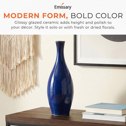 Emissary - Bottle Vase, Blue 8.5x23 H