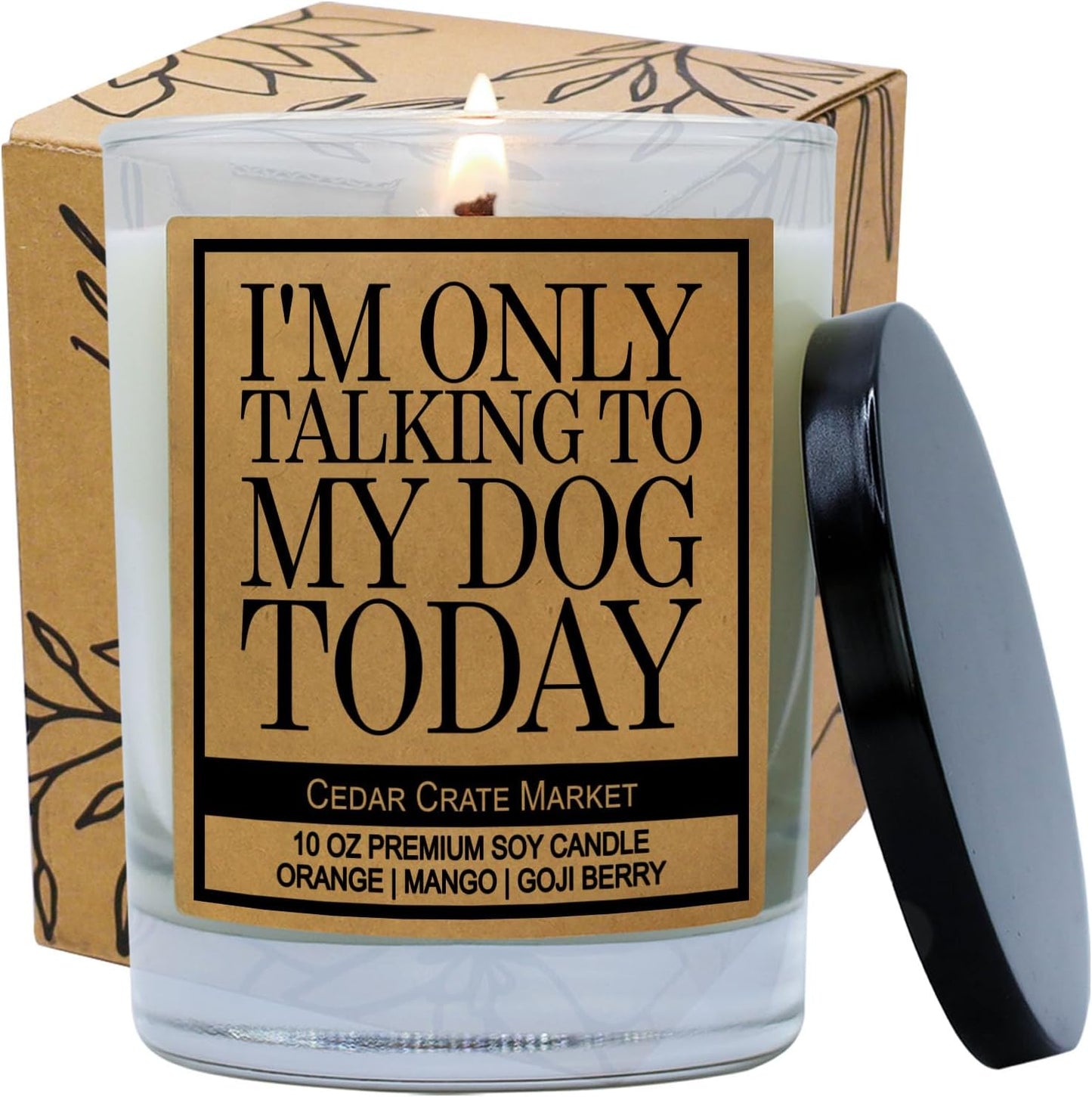 Mom Gifts | I'm Only Talking to My Dog Today, Funny Scented Candle for Dog Lovers, Birthday, Christmas