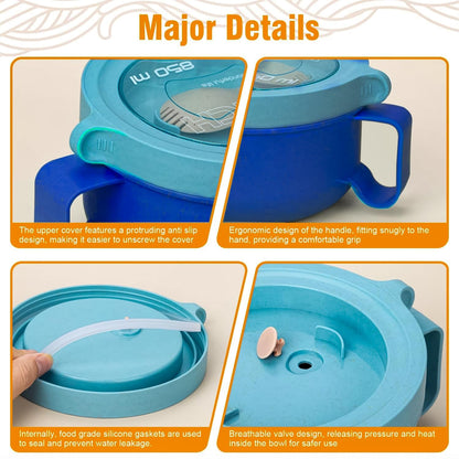 Microwave Bowl with Lids,Ramen Bowl,28oz Microwave Soup Mugs with Handles,for Soup and Instant Noodles,Oatmeal, Gumbo, Salad, College Dorm Room Essentials for Girls for Boys Apartment Essentials(Blue)