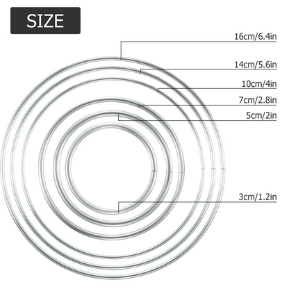 Hotop Metal Rings Hoops Metal Dream Catcher Macrame Steel Craft Rings Floral Hoop for Wreaths Macrame Projects(24 Pcs,Circle)