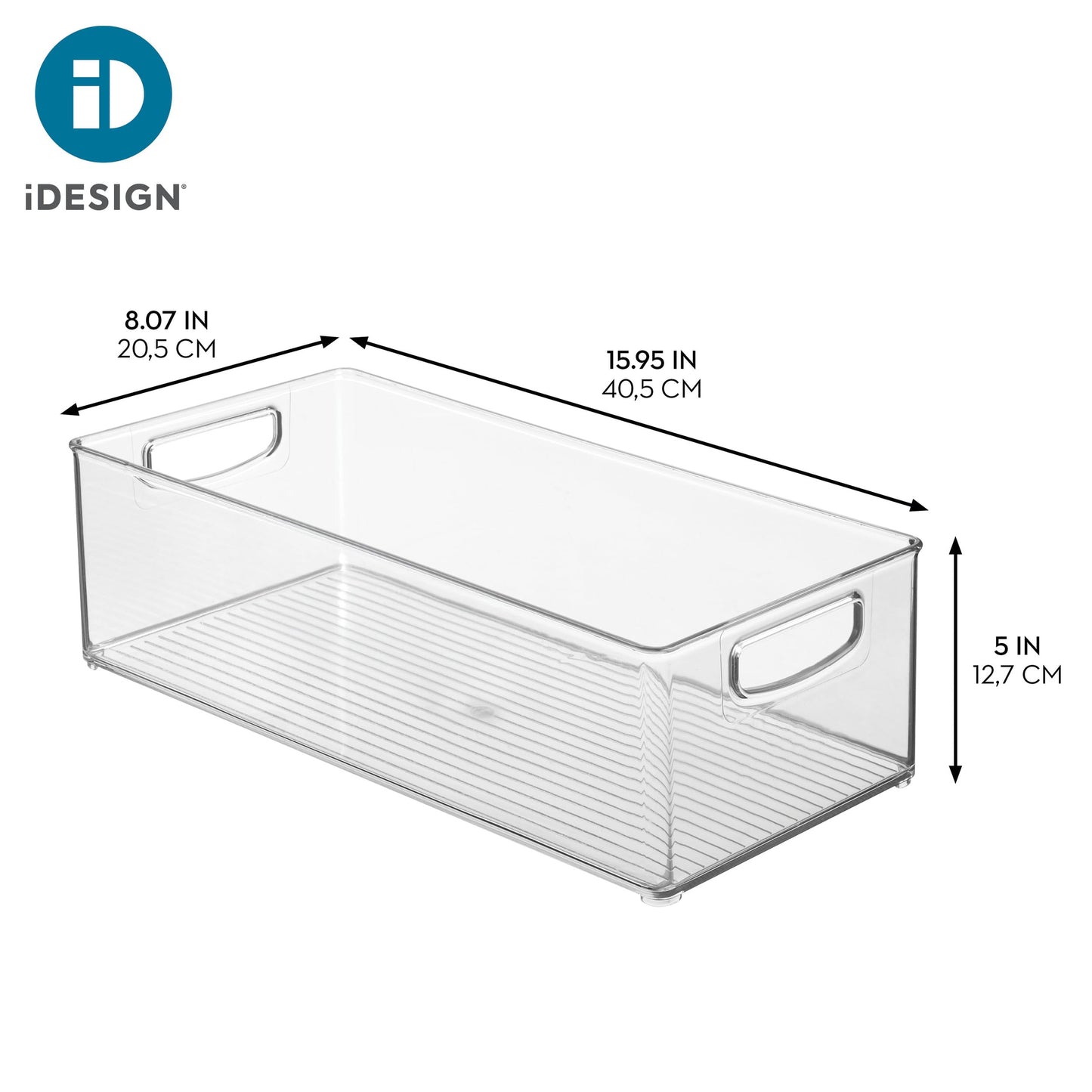 iDesign Stackable Storage Bin - Organizer Bin for Kitchen and Pantry, Clear, Made in USA
