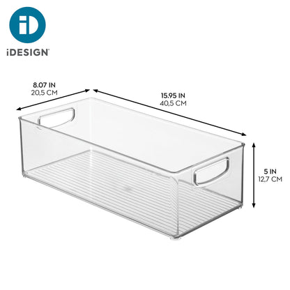 iDesign Stackable Storage Bin - Organizer Bin for Kitchen and Pantry, Clear, Made in USA