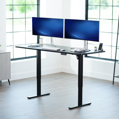 VIVO Electric 71 x 30 in Standing Desk, Memory Height Adjustment, 1B Series, Holds 220 lbs, Black Top Black Frame, DESK-KIT-1B7B