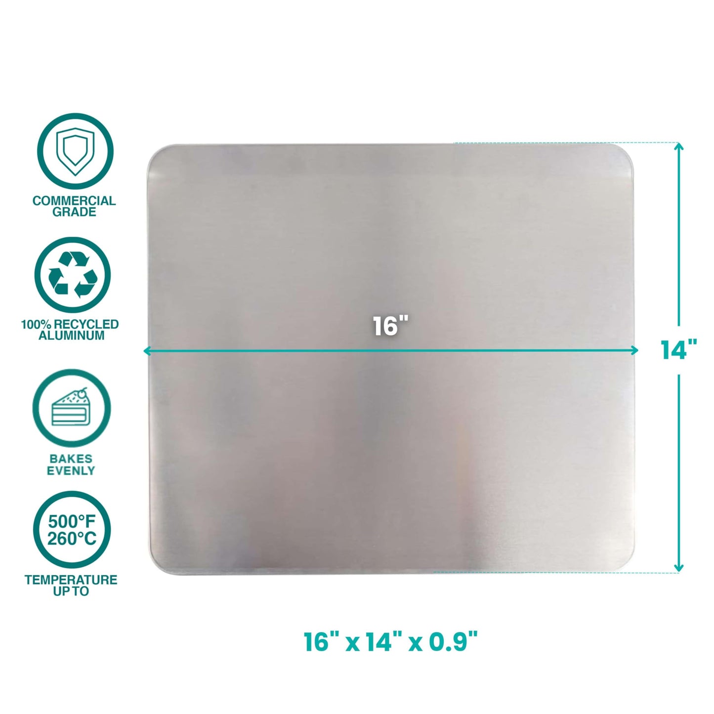 Baker's Secret 2pcs Pure Aluminum Insulated Cookie Sheet Commercial Grade, Baking Tray for Oven 100% Recycled Cookie Sheet Extra Thick - The Natural Collection