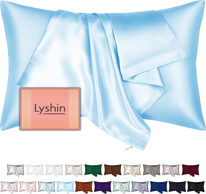 Skiennix Silk Pillowcases - Queen Size Mulberry Silk for Hair & Skin | Soft, Breathable Cooling in Sky Blue