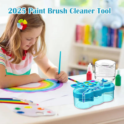 2026 Paint Brush Cleaner Brush Rinser Water Circulation, Brush Cleaner Painting Tool, Water Cycle Paint Brush Rinser with Brush Holder and Palette, Brush Rinser Dispenser for Adults Artist Kid (Blue)
