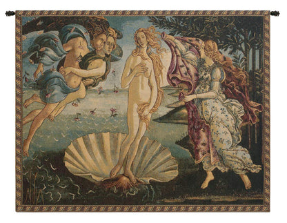 Charlotte Home Furnishings Inc. Nascita Di Venere By Sandro Botticelli Italian Tapestry Wall Hanging 36 X 54 Inch Viscose Cotton And Polyester Blend Wall Art Perfect Wall Decor By Sandro Botticelli