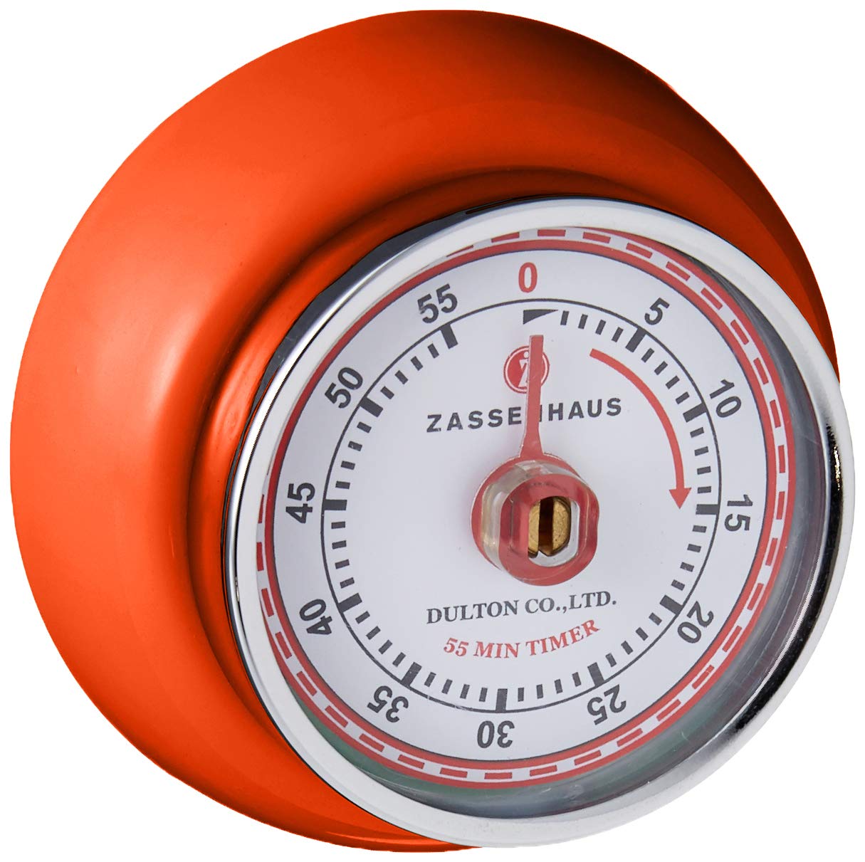 Zassenhaus Magnetic Retro Kitchen Timer, Classic Mechanical Cooking Timer (Black)