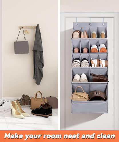 1 Pack Closet 15 FENTEC Over-the-Door-Shoe-Organizers,Hanging Organizers with Large Pocket Shoe Holder Hanging Shoe