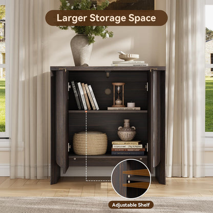MorganBrig 63" W Walnut Sideboard Buffet Cabinet with Storage, Fluted Accent Console Cabinet, Mid Century Modern Credenza for Living Room Kitchen Entryway Dining Room, Dark Walnut