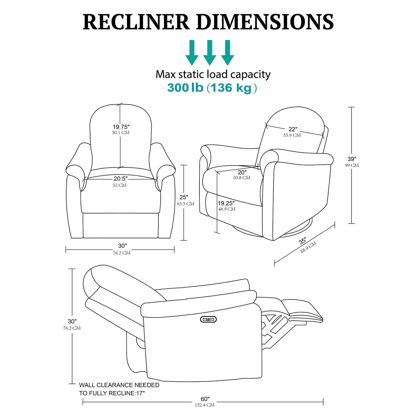 Madison Park Recliner & Rocking Chair: Glider Recliner Nursery Chair for Living Room & Bedroom, Swivel Rocker Recliner with a Rounded Back, Versatile 3-in-1 Accent Chair for Small Spaces, Beige
