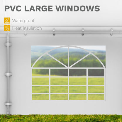 DWVO 20x30ft Party Tent Outdoor Heavy Duty Wedding Event Shelters Galvanized Canopy with Upgraded Large Roof, 2 Storage Bags, Removable PVC Sidewalls, White