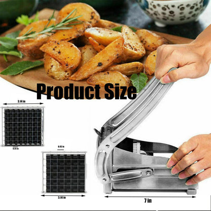 Azooken Stainless Steel French Fry Cutter, 2-blade Potato Slicer No-Slip Suction Base French Fry Cutter with 1 Peeler, Perfect for Potatoes, French Fries, Cucumber,Vegetables Carrot