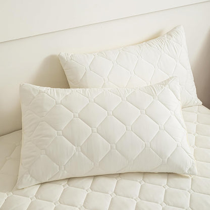 18 Topper+2pcs Waterproof Mattress Protector Full, Deep Pocket Fitted Mattress Pillow Cases - Leakproof, Oeko-TEX