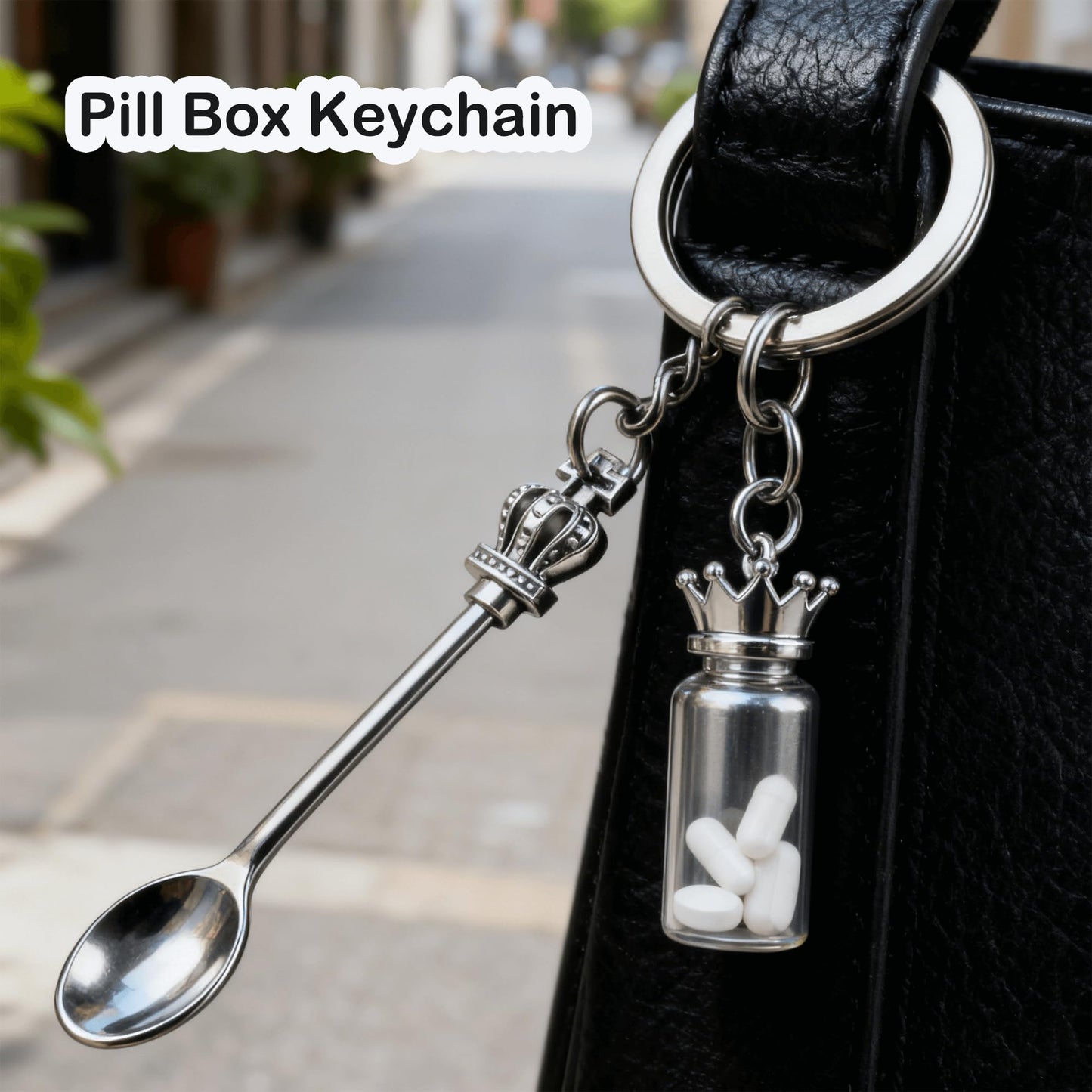 Demearly 8 Pack Small Measuring Tools Spoon Keychain with Split Key Rings, Metal Mini Powder Spoons for Medicine, Pill Bottle, Craft, Partty (Multicolor, Tiny)