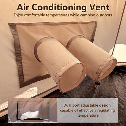 Bell Yurt Tent, Waterproof Luxury 4 Season Hot Tent with Stove Jack/Air Conditioner Vents/2 Skylight for Family Outdoor Camping Oxford Glamping Tents for All Year Living (4M- 173 sq. ft yurt)
