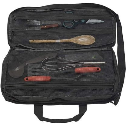 EVERPRIDE Chef Knife Bag Holds 20 Knives PLUS Large Zippered Compartment for Kitchen Tools – Durable, Large Knife Bag for Chefs – Knives Not Included