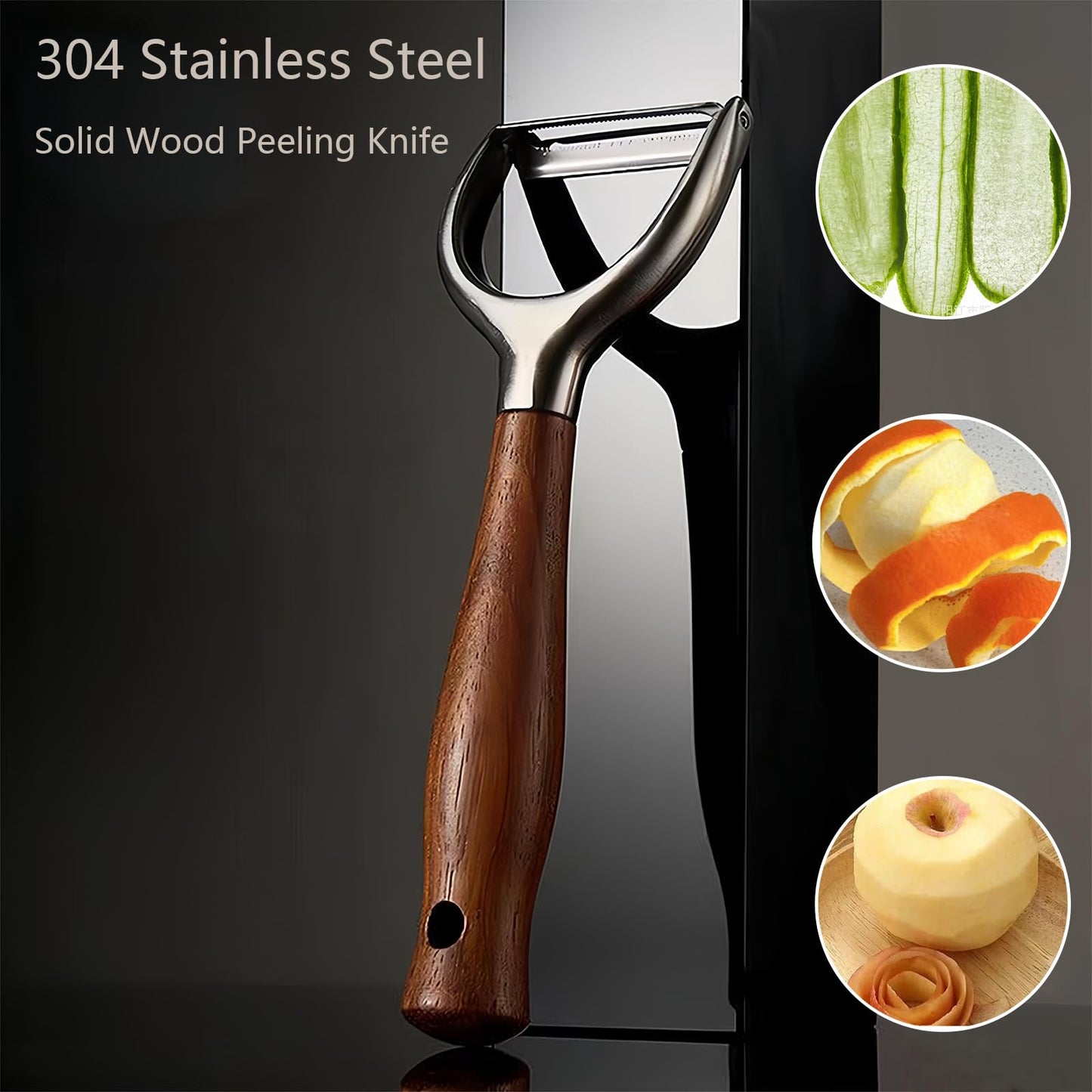 Laoxiongtou Professional Vegetable Peeler,Peelers For Kitchen Ultra Sharp 304 Stainless Steel Durable Blade,Quick Peeling Apple Carrot Potato Peelers,Ergonomic Natural Non-Slip Wooden Handle