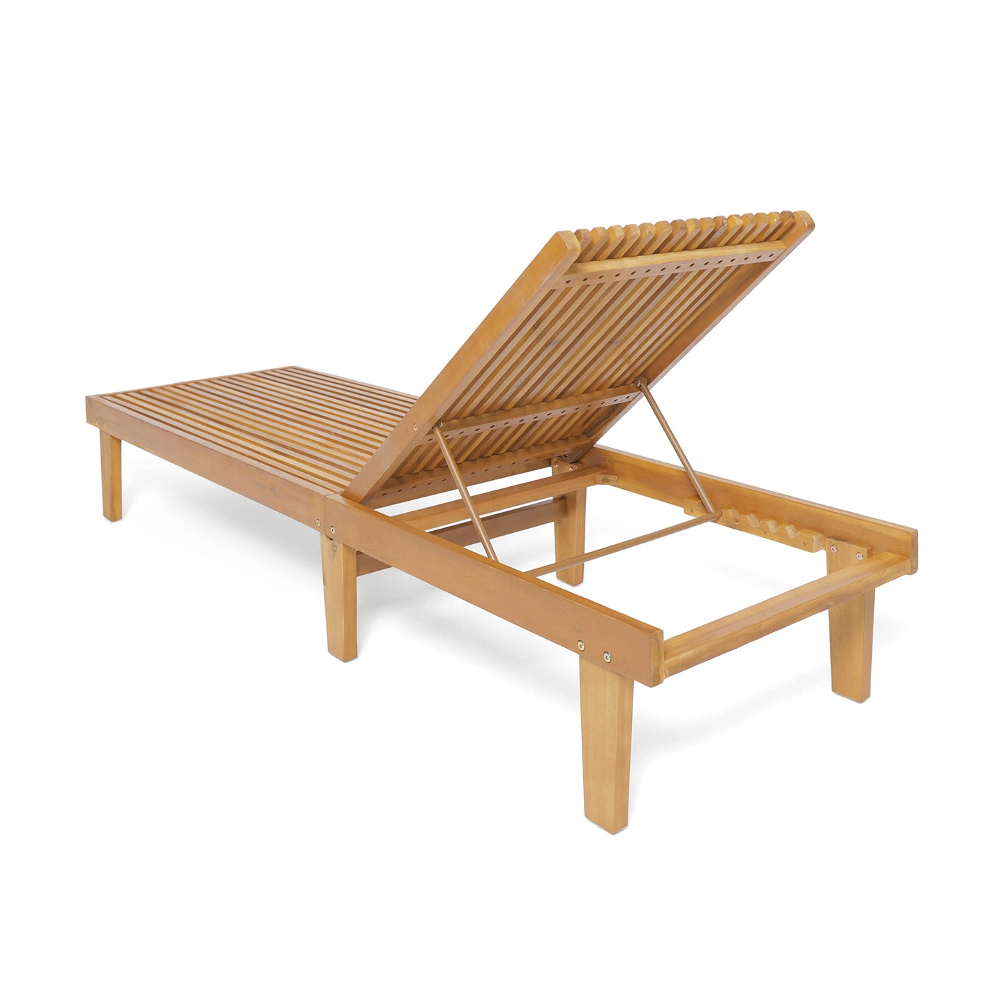 Christopher Knight Home Vernon Outdoor Acacia Wood Chaise Lounge Set, Teak Finish