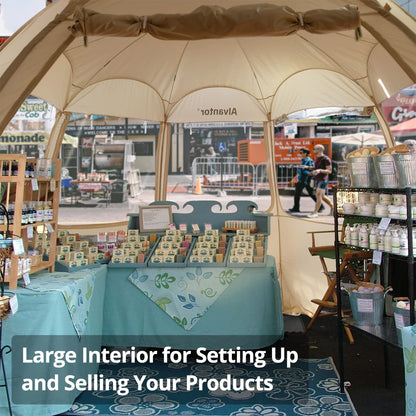 Alvantor® Pop Up Canopy Tent - Vendor Booth Event Tent - 12x12 Pop Up Canopy for Commercial Activity - Camping Gazebos - Beige