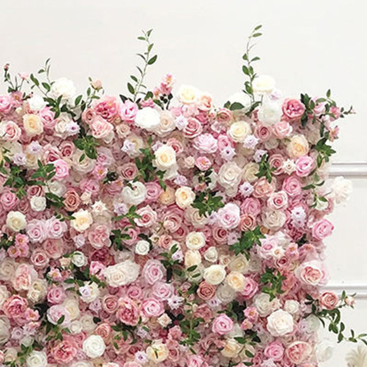 UYCVT Handmade Pale Pink Champagne Rose Wall Large Artificial Flower Wall Backdrop Panels, Rose Wedding Backdrop 3D Floral Wall Fabric Flower Wall for Party Baby Shower Bridal -2m*2m/6.56 * 6.56FT