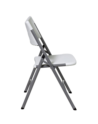 Office Star Resin Furniture for Indoor or Outdoor Use, 4-Piece Set, Folding Chairs Light Grey