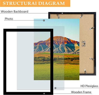 15x21.25 15 21.25 1 Pack Wood Puzzle Frame Black for Wall Hanging, x Picture Frame Poster Photo Frame for Wall