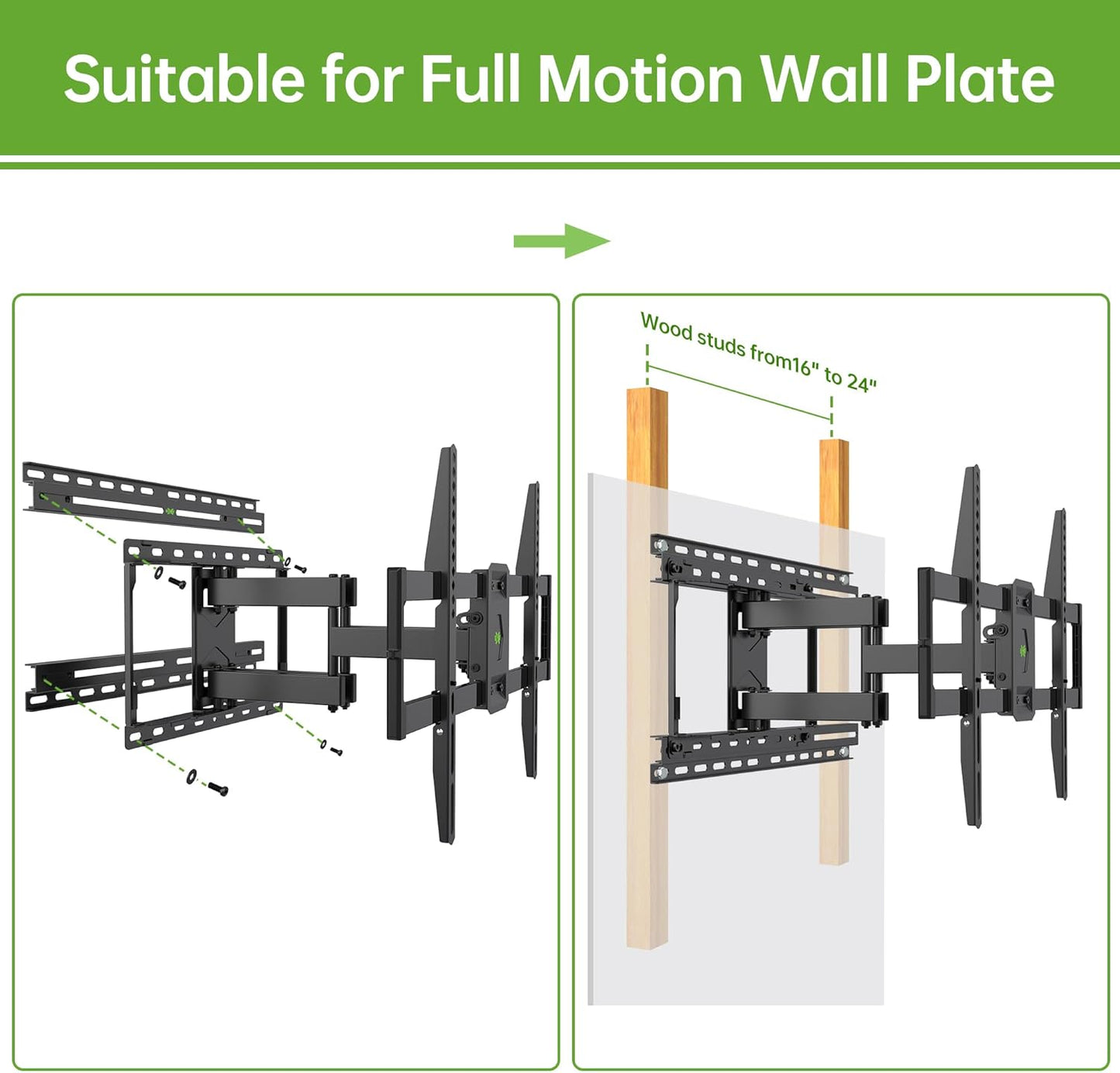 USX MOUNT TV Mount Extension Bracket - Easy Centering for 16-24 Inch Wood Studs | Max Load 154LBS