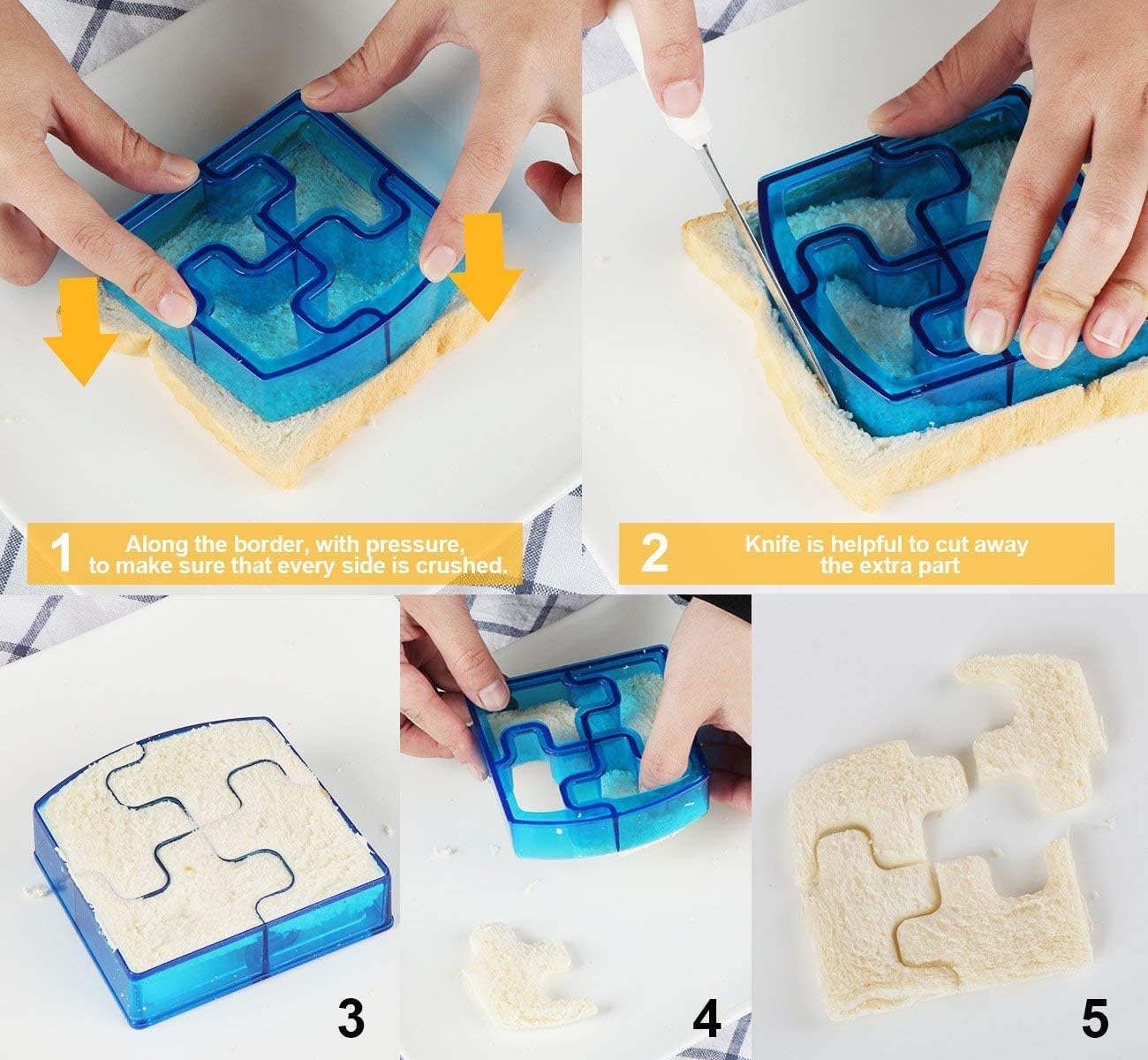6 Pack Sandwich Cutters and Bread Crust Shape Remover for Kids, Cute Animals Shapes Toast Mould DIY Slicer Kit
